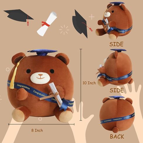 Bear Plush Kawaii Christmas Bear Stuffed Animal Holding Candy Soft Bear Plushie Doll for Party Decora Marry Christmas Doll Gifts for Kids(Christmas Bear, 10 Inch) in Saudi Arabia
