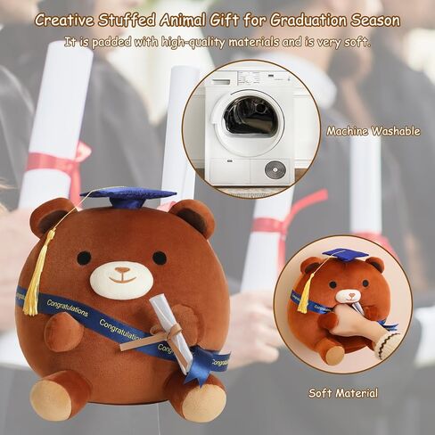 Bear Plush Kawaii Christmas Bear Stuffed Animal Holding Candy Soft Bear Plushie Doll for Party Decora Marry Christmas Doll Gifts for Kids(Christmas Bear, 10 Inch) in Saudi Arabia