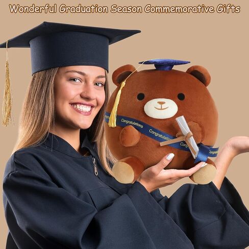 Bear Plush Kawaii Christmas Bear Stuffed Animal Holding Candy Soft Bear Plushie Doll for Party Decora Marry Christmas Doll Gifts for Kids(Christmas Bear, 10 Inch) in Saudi Arabia