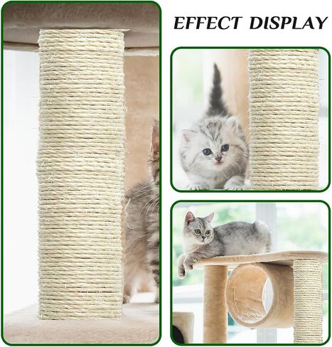 White Sisal Rope for Cat Scratcher, 5/32 inch Diameter 164 Feet Rope for Cat Scratching Post Tree Tower Replacement Parts, Repair Jute Hemp Twine Kitten Scratching Furniture, 4mm 50 Metre in Saudi Arabia