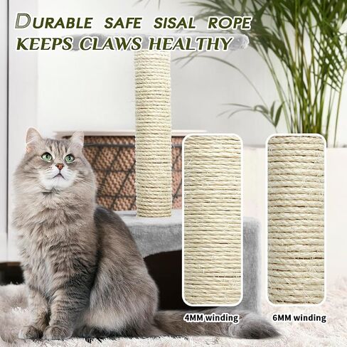 White Sisal Rope for Cat Scratcher, 5/32 inch Diameter 164 Feet Rope for Cat Scratching Post Tree Tower Replacement Parts, Repair Jute Hemp Twine Kitten Scratching Furniture, 4mm 50 Metre in Saudi Arabia