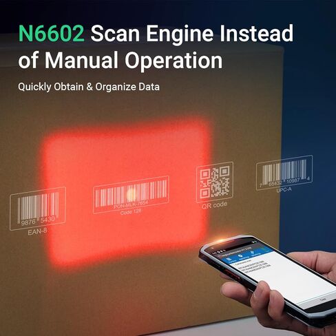 ماسح الباركود POS Android المحمول، كمبيوتر محمول Android 10 بشاشة كاملة 5.5 بوصة، N6602، 1D/2D/QR، اتصال 2/3/4G WiFi BT، المساعد الرقمي الشخصي المحمول للمستودعات والبيع بالتجزئة in Kuwait