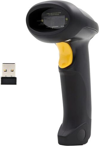 TEEMI Wireless Barcode Scanner Handheld Automatic 1D Laser Rechargeable Bar Code Reader USB Plug and Play with 2.4G Receiver for Windows PC Mac OS Linux (No stand) in Saudi Arabia