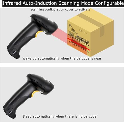 TEEMI Wireless Barcode Scanner Handheld Automatic 1D Laser Rechargeable Bar Code Reader USB Plug and Play with 2.4G Receiver for Windows PC Mac OS Linux (No stand) in Saudi Arabia