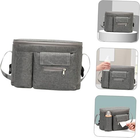 Toddmomy Mummy Bag Travel Stroller Mom Tote Bag Travel Duffel Bag Backpack Travel Handbag Tote Bag Large Stroller Handbag Baby Toys Bag Nylon Hanging Light Grey Baby Container Mom Handbag in Saudi Arabia
