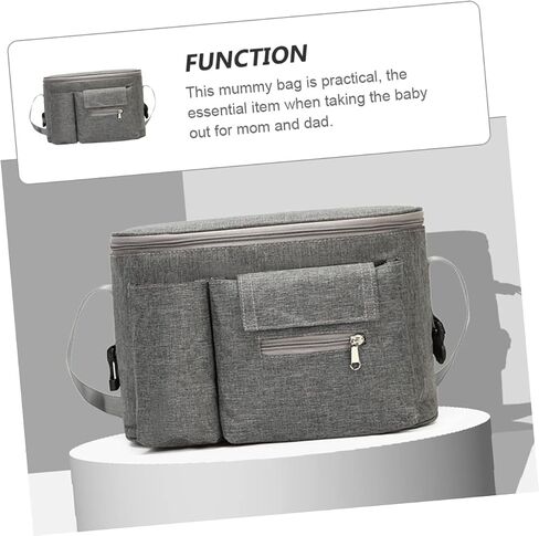 Toddmomy Mummy Bag Travel Stroller Mom Tote Bag Travel Duffel Bag Backpack Travel Handbag Tote Bag Large Stroller Handbag Baby Toys Bag Nylon Hanging Light Grey Baby Container Mom Handbag in Saudi Arabia
