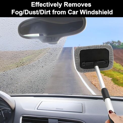 Windshield Wow Magnetic Car Window Cleaner, Windshield Wow Extendable Handle Cleaner with 2 Reusable and Washable Microfiber Pads, Windshield Wow Pro Set in Kuwait