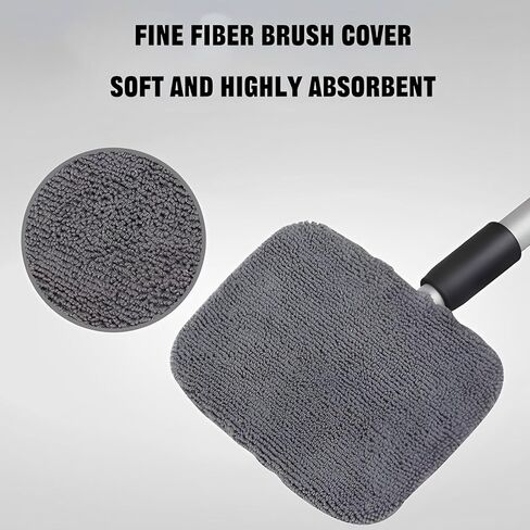 Windshield Wow Magnetic Car Window Cleaner, Windshield Wow Extendable Handle Cleaner with 2 Reusable and Washable Microfiber Pads, Windshield Wow Pro Set in Kuwait