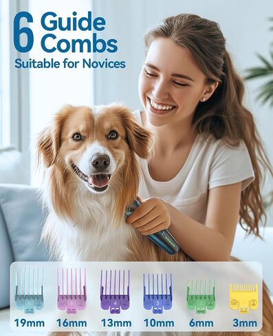 oneisall Dog Clippers for Grooming and Paw Trimmer Double Blades, Quiet Rechargeable Cordless Dog Hair Clippers with Stainless Steel Blade Dog Grooming Kit for Thick Coats Small Large Dogs, DTJ 002 in Saudi Arabia