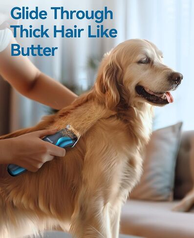 oneisall Dog Clippers for Grooming and Paw Trimmer Double Blades, Quiet Rechargeable Cordless Dog Hair Clippers with Stainless Steel Blade Dog Grooming Kit for Thick Coats Small Large Dogs, DTJ 002 in Saudi Arabia