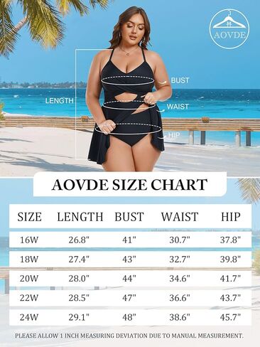 AOVDE Women Plus Size Two Piece Swimsuits for Women Tankini Bathing Suits Flowy Swim Dress with Shorts in Saudi Arabia