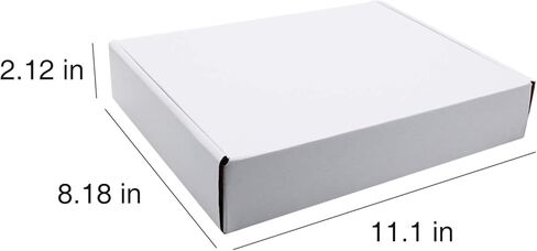 صناديق شحن مقاس 11 × 8 × 2 بوصة، صناديق بريد من الورق المقوى المموج الأبيض لصناديق هدايا الشحن لإرسال 25 قطعة (11 × 8 × 2) in Kuwait