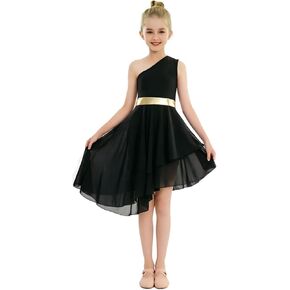 One-Shoulder Tunic Dress,Praise Dance Dress Girls, Golden Worship Liturgical Lyrical Dance Costume Dance Costume in Kuwait
