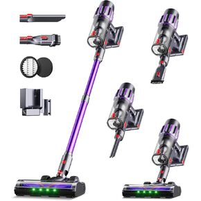 Cordless Vacuum Cleaner,650W 55KPA 90Mins Vacuum Cleaners for Home with Self-Standing,Smart Display,V-Shaped Anti-Tangle Brush,Wall Mount Charging,Cordless Stick Vacuum for Home,Floors,Carpet,Pet Hair in Saudi Arabia