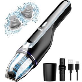 مكنسة كهربائية محمولة من DRECELL، مكنسة كهربائية للسيارة بمحرك بدون فرش وشفط قوي 14000 باسكال، خفيفة الوزن 1.2 رطل، ضوء LED، مكنسة كهربائية صغيرة رفيعة لشعر الحيوانات الأليفة في السيارة والمنزل والمكتب in Kuwait