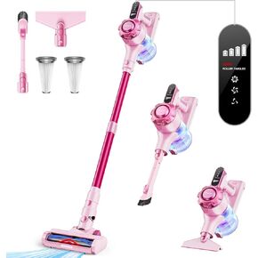 مكنسة كهربائية لاسلكية تروكوزي، مكنسة كهربائية خفيفة الوزن 8 في 1 مع وقت تشغيل 45 دقيقة، شفط قوي، مكانس كهربائية للمنزل، الأرضيات الصلبة، السجاد، شعر الحيوانات الأليفة، أسود in Kuwait