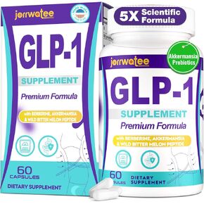 مكملات GLP-1 للنساء والرجال، 14 في 1 GLP1 لمستوى GLPl اليومي*، والتمثيل الغذائي*، والهضم والطاقة، تركيبة متقدمة 5X GLP 1 مع بروبيوتيك أكرمانسيا، 60 كبسولة in Kuwait