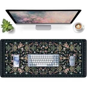 HAOCOO Pink Desk Mat, Non-Slip Office Table Mat, Aesthetic Mouse Pad with Stitched Edge, 35.4" x 15.7" Long Mouse Pad, Waterproof Dorm Desk Mat for Writing, Drawing in Saudi Arabia