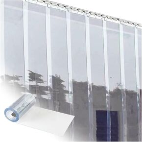 Transparent PVC Strip Door Curtain Kit - Easy to Install Smooth Plastic Strips, Windproof & Warm - Ideal for Home, Office, and Warehouse Use in Kuwait