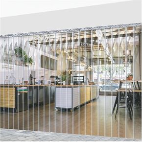 ستارة باب بشريط فريزر PVC شفاف - مقاومة للماء، مانعة للرياح، 195 × 210 سم - مثالية للتبريد وأبواب الشرفة والاستخدام التجاري - سهلة التركيب، موفرة للطاقة in Kuwait