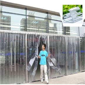 ستارة شريطية شفافة من PVC - ستارة باب صناعية مقاومة للماء للمتجر والمصنع والمرآب - شرائط بلاستيكية ناعمة لسهولة الوصول وكفاءة الطاقة، تصميم عالي التحمل in Saudi Arabia