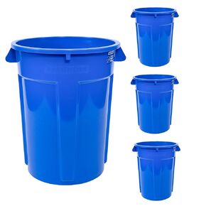 Magnum 55 Gallon Trash Can, High-Vis Blue, Construction Grade, Heavy Duty Plastic, Jobsite Ready for Holding Garbage and Recycling CMTC-C000-55B04 (4 Pack) in Kuwait