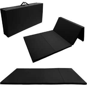 Fitvids 4'x8'x2" Folding Gymnastics Mat, Home Exercise Mat with Carrying Handles, Gym Workout Tumbling Mat for Yoga, Pilates, Stretching, MMA, Core Workouts, Fitness Aerobics Mats for Gym Training, Multiple Colors in Kuwait