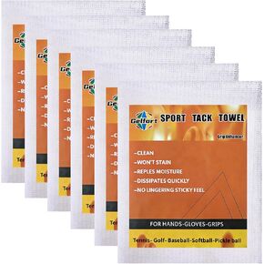 منشفة رياضية معززة للقبضة للجولف والتنس والبيسبول وكرة البيسبول والكرة اللينة وتطرد الرطوبة وتنظف المقابض وتحسن التحكم في الظروف الرطبة (أبيض (عبوتان)) in Kuwait