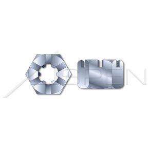 (50 pcs) M6-1.0, DIN 935 / ISO 7035, Metric, Slotted Castle Nuts, Steel, Zinc Plated in Kuwait