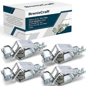 مشابك اختبار شديدة التحمل، مشابك التمساح الفولاذية، مشبك BU-24APN، 25 أمبير، قبضة زنبركية قوية، طرف لولبي، لاختبار السيارات والكهرباء، 4 عبوات in Kuwait