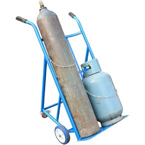 Dual Welding Cylinder Cart, Oxygen Acetylene Tank Cart,250kg/550LBS Weight Capacity, Solid Wheels and Tank Storage Safety Chains,for Gas Propane Tanks Dolly in Kuwait