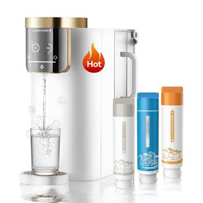 NatureFlow F40-AC（2nd Gen） Reverse Osmosis Water Filter Countertop with UV, Natural Remineralization,10-Stage RO Filtrations, 4:1 Pure to Drain, pH9 Alkaline Water Purifier,BPA Free,NSF/ANSI/UL/FDA in Kuwait