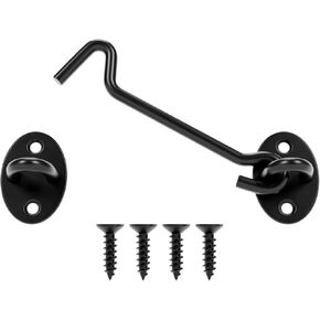 مزلاج بخطاف وعين مقاس 3 بوصات، مزلاج خطاف للخصوصية للباب المنزلق/باب الحظيرة، قفل باب منزلق أسود مع براغي للنوافذ، خطافات المقصورة، عبوتان in Kuwait