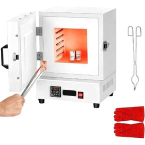 فرن صهر كهربائي رقمي بقدرة 2000 وات، فرن للفخار، 1150 درجة مئوية/2102 درجة فهرنهايت فرن درجة حرارة ثابتة بأربعة جوانب، لمعالجة المجوهرات/الجص in Kuwait