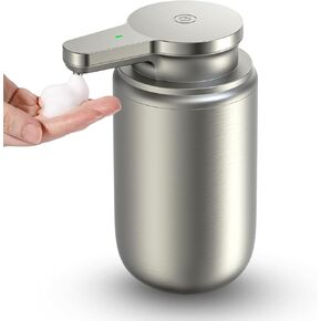 Automatic Soap Dispenser Stainless Steel Touchless Foaming Soap Dispenser for Bathroom Auto Rechargeable Hand Soap Pump (Silver) in Kuwait