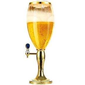 موزع برج البيرة من KRASS، موزع بيرة كبير، برج بيرة بسعة 5 لتر/170 أونصة مع صنبور أنبوب ثلج وأضواء، سهل التنظيف، هدية رائعة لموزع البيرة لمحبي البيرة، ذهبي، Collector88 in Kuwait