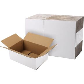 CRUGLA 10x10x10 White Shipping Boxes Set of 15, White Corrugated Cardboard Boxes for Small Business Shipping Mailing Packing in Kuwait