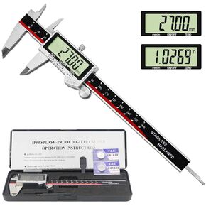 فرجار رقمي، أداة قياس فرجار من الفولاذ المقاوم للصدأ مقاومة للماء IP54، فرجار رنيه مع شاشة LCD ضخمة، ميزة إيقاف التشغيل التلقائي، تحويل بوصة ومليمتر (6 بوصة /150 مم) in Kuwait
