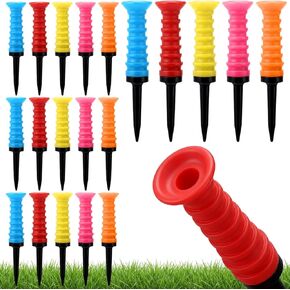 Outus 20 Pack Plastic Golf Tees with Soft Rubber Top, 3 1/4 Inch Golf Tees Reduce Friction & Side Spin, Stable Ball Support for Drivers & Irons, Practice & Tournament Use, Multiple Colors in Saudi Arabia