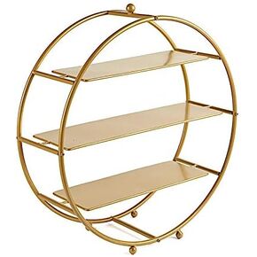 Gold 21 Inches Tall Round Metal Wheel Cupcake Holder Dessert Stand 3-Tier | Display Tower for Birthday Wedding Party Events Reception Catering Dining Decorations Supplies in Kuwait