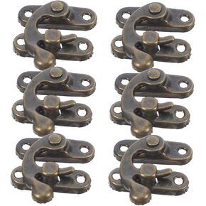 6PCS Vintage Hook Latch Hasp Antique Bronze Clasp for Wine Boxes Cabinets and Toolboxes Retro Style Metal Toggle Catch with Screws in Kuwait