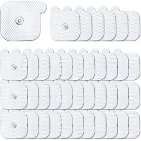 TENS Unit Replacement Pads, 40 PCS Adhesive Electrode, Reusable Replacement Electrodes, Compatible with Muscle Stimulator Machine of Most Brand, Standard 3.5 mm Snap-on Connector, 2" X 2" in Kuwait