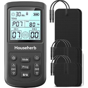 وحدة تحفيز العضلات لتخفيف الآلام، جهاز EMS TENS 3 في 1 مع 28 وضعًا، و40 مستوى كثافة، مدلك ثنائي القناة قابل لإعادة الشحن مع 8 وسادات للظهر والرقبة والكتف وعرق النسا in Kuwait