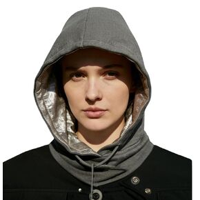 غطاء حماية للرقبة من EMF، قبعة حماية من فاراداي، غطاء حماية من الترددات اللاسلكية 6G، غطاء واي فاي، معطف للدماغ، رأس رمادي in Kuwait