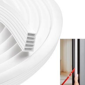 Rubber Weather Stripping Door Seal Strip, Self-Adhesive Backing D-Shape Door Weatherstripping for Door Frame Insulation Large Gap, Easy Cut to Size (Black) in Saudi Arabia
