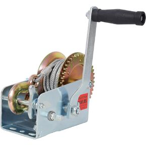 2500LBS Hand Winch,with 32.8FT Steel Cable,Galvanized Shell,4.1:2.4:1 Gear Ratio Portable Winch,Two-Way Ratchet,Manual Operated Hand Crank Winch for Trailer, Boat or ATV Towing in Saudi Arabia
