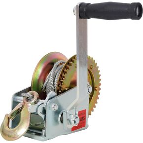 1600LBS Hand Winch,with 32.8FT Steel Cable,Galvanized Shell,4.1:1 Gear Ratio Portable Winch,Two-Way Ratchet,Manual Operated Hand Crank Winch for Trailer, Boat or ATV Towing in Saudi Arabia
