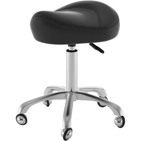 مقعد سرج كرسي دوار 360 درجة، مقعد مكتب طبي مريح لاستخدام الأسنان والسبا والوشم - ارتفاع قابل للتعديل، تصميم مريح، سعة وزن 220 رطل (أسود) in Kuwait