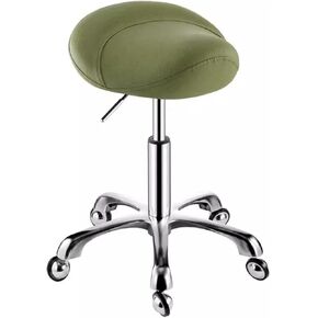 كرسي سرج هيدروليكي لأخصائي صحة الأسنان، مقعد دوار قابل للتعديل للاستخدام في المكتب المنزلي والمختبر والتجميل والوشم - مريح من الجلد، سهل التجميع، سعة وزن 200 كجم (أخضر) in Kuwait