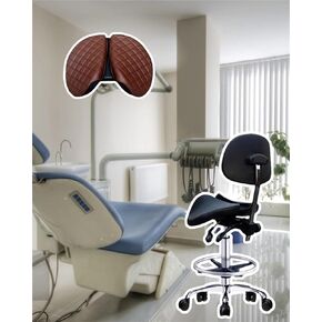 كرسي سرج لمكتب الأسنان، مقعد متحرك قابل للتعديل مع تصميم مريح، مطبخ بارتفاع دوار، مستشفى، ودعم وضعية الجسم (77) in Kuwait